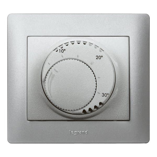 Legrand Galea Life Алюминий Термостат с реверсивным контактом 220В~, 50/60Гц 775685