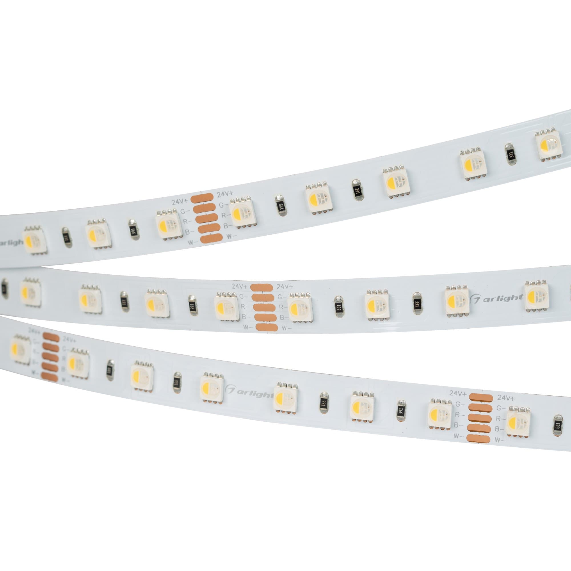 Arlight Светодиодная лента RT-B60-12mm 24V RGBW-White-4-in-1 (19.2 W/m, IP20, 5060, 5m) (Открытый) 019096(2) — миниатюра 1