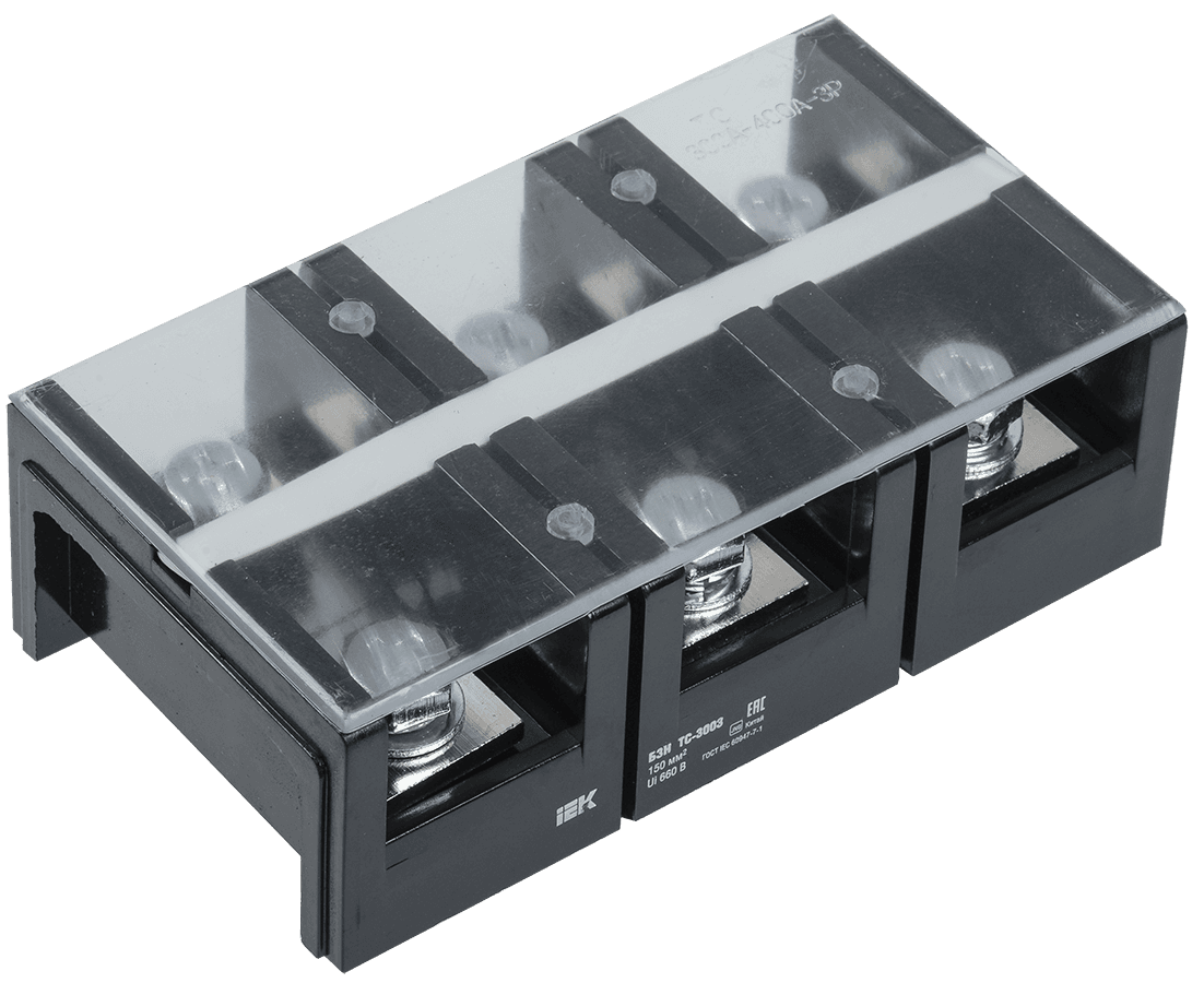IEK Блок зажимов БЗН ТC-4003 200 мм2 400A 3 пары — миниатюра 2