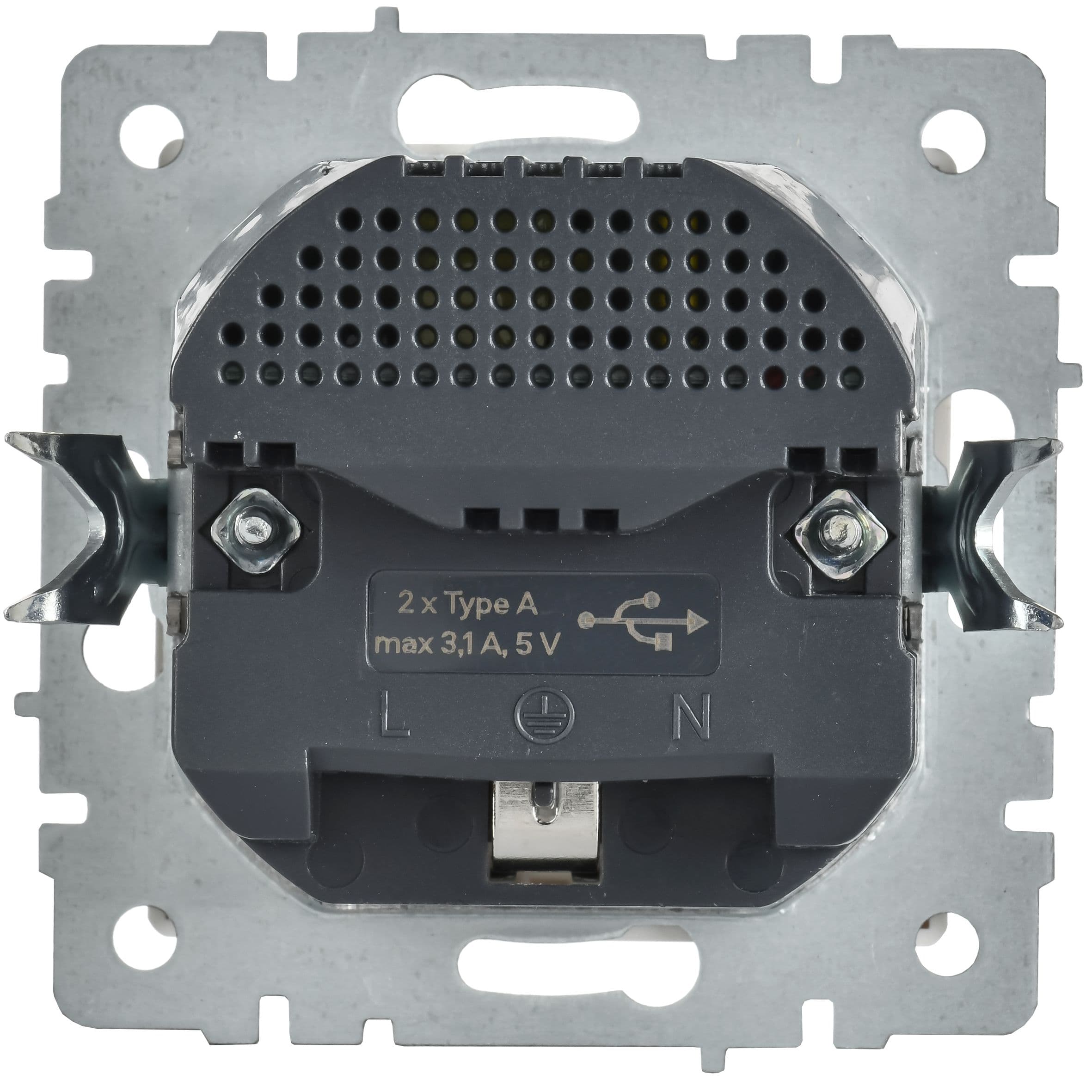 IEK BRITE Роз. с з/к/ш 16А с USB A+A 3,1А РЮш10-2-БрАБ а/б — миниатюра 3