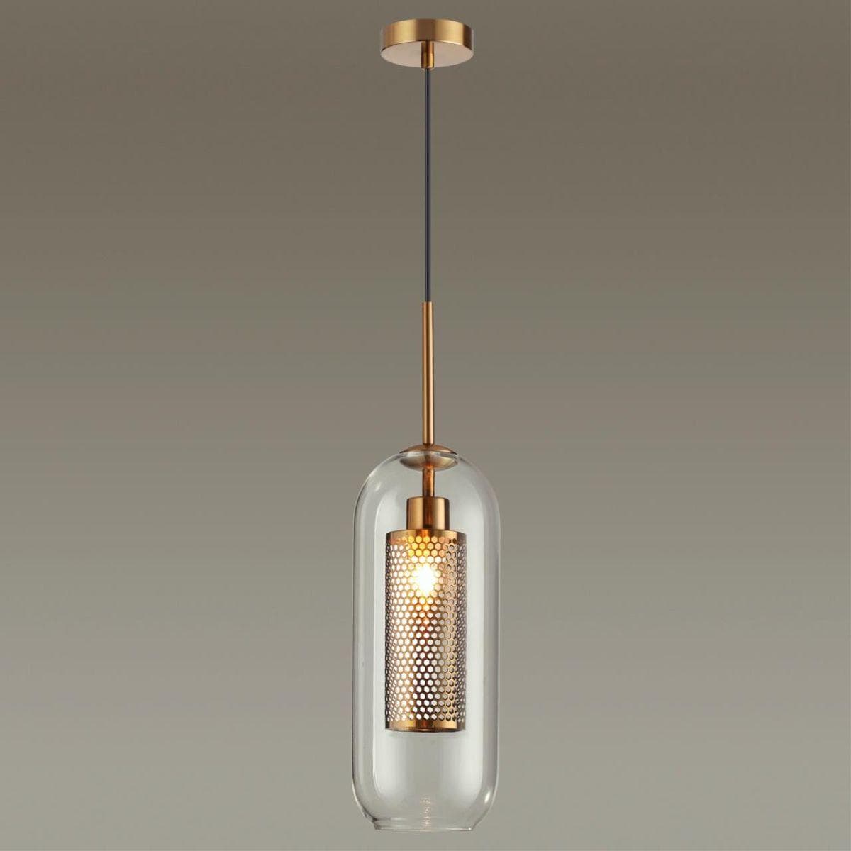 Odeon Light 4940/1 PENDANT ODL22 235 античн.бронза/металл/прозрачный/стекло Подвес E27 1*40W CLOCKY — миниатюра 4