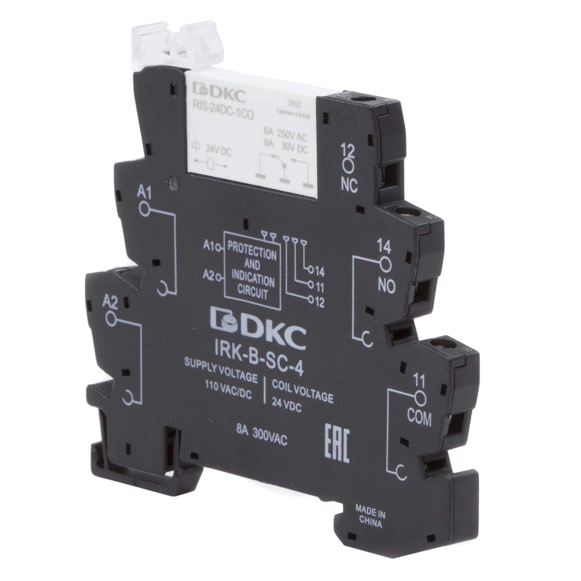 DKC Реле интерфейсное, 1CO, ком. ток 6А, AgSnO2, напряжение 110V AC/DC, винтовые клеммы. — миниатюра 2