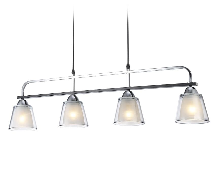 Ambrella Светильник подвесной TR303244/4 BK/CH/SM/FR черный/хром/дымчатый/белый матовый E27*4 max 60W 870*120*780
