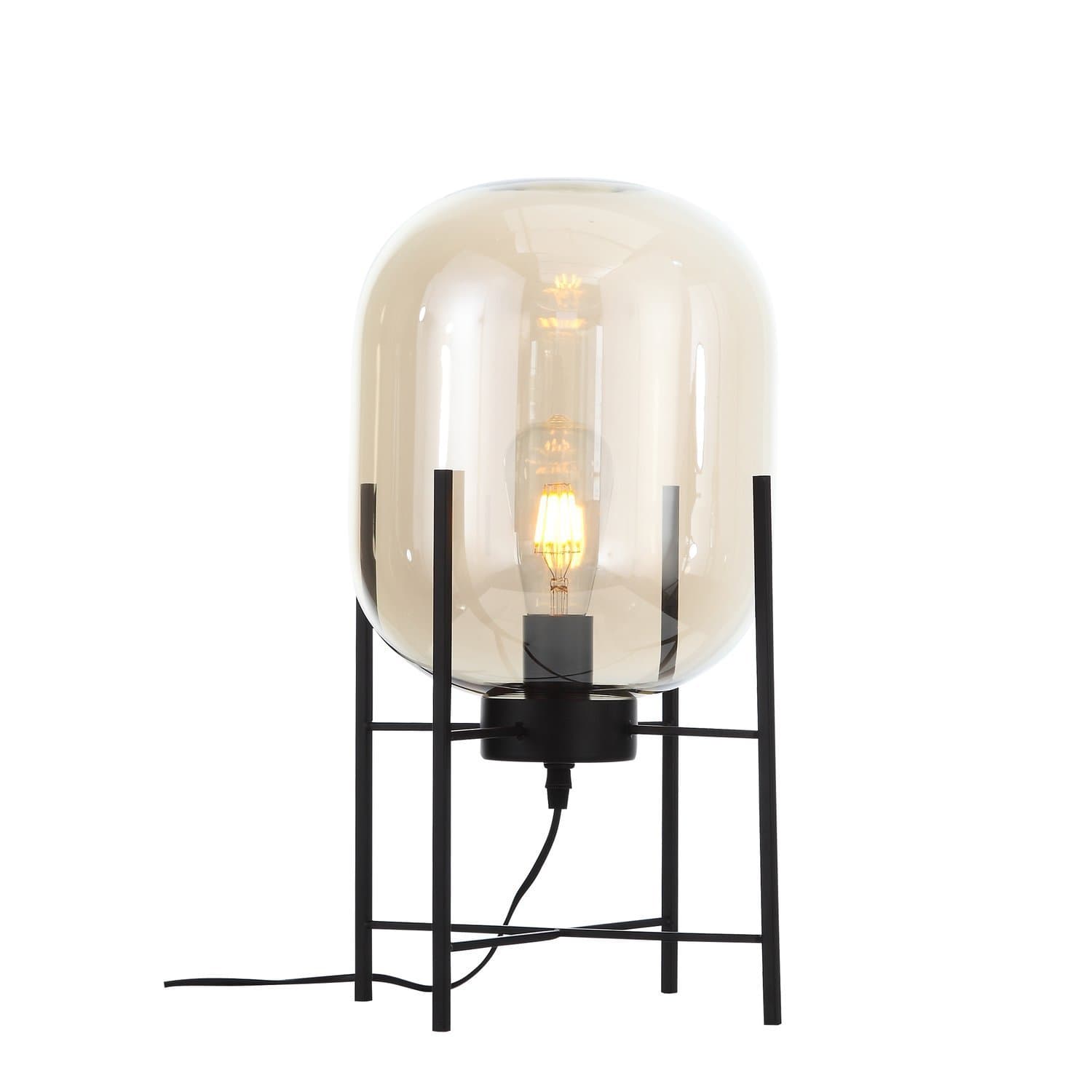 ST Luce SL1050.505.01 Настольная лампа Черный/Коньячный E27 1*40W — миниатюра 1
