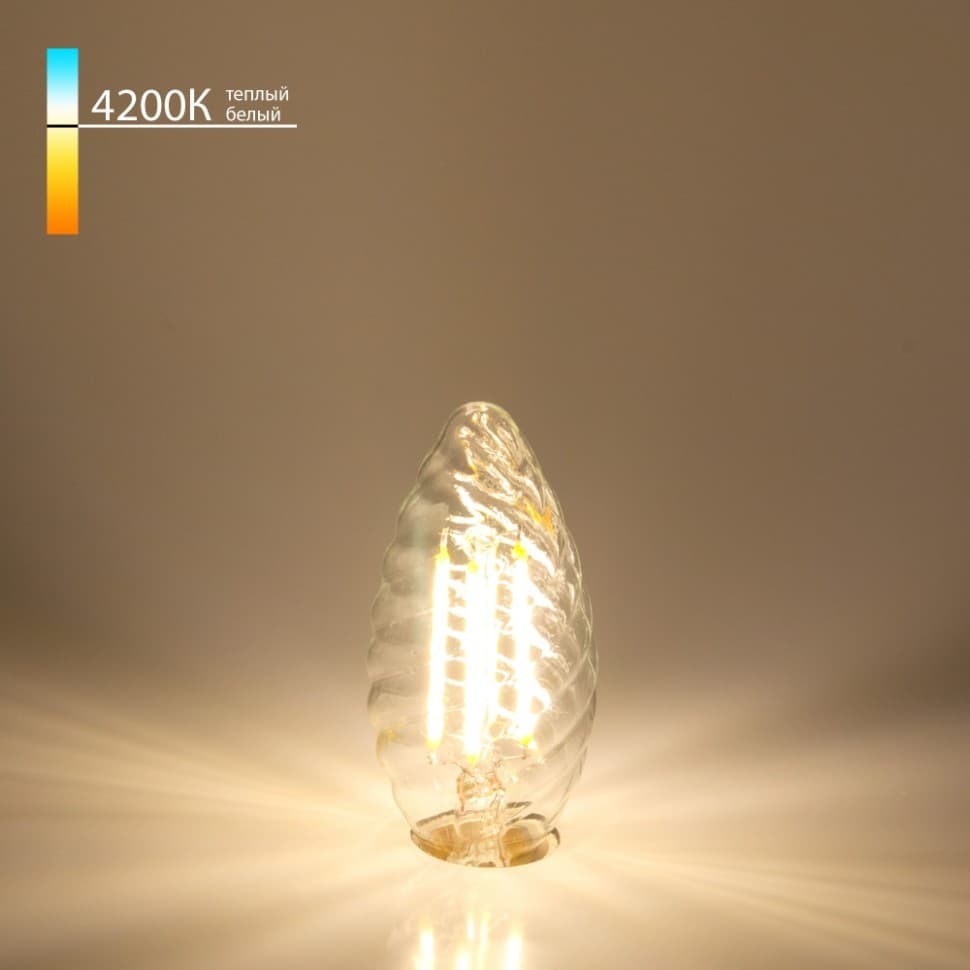 Elektrostandard BLE1414 / Светодиодная лампа Свеча витая F 7W 4200K E14 прозрачный a049136