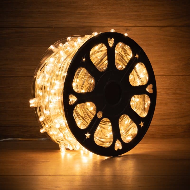 NEON-NIGHT Гирлянда «LED Клип-лайт» 12 V, прозрачный ПВХ, 150 мм, цвет диодов Теплый белый, Flashing (Белый) 325-166
