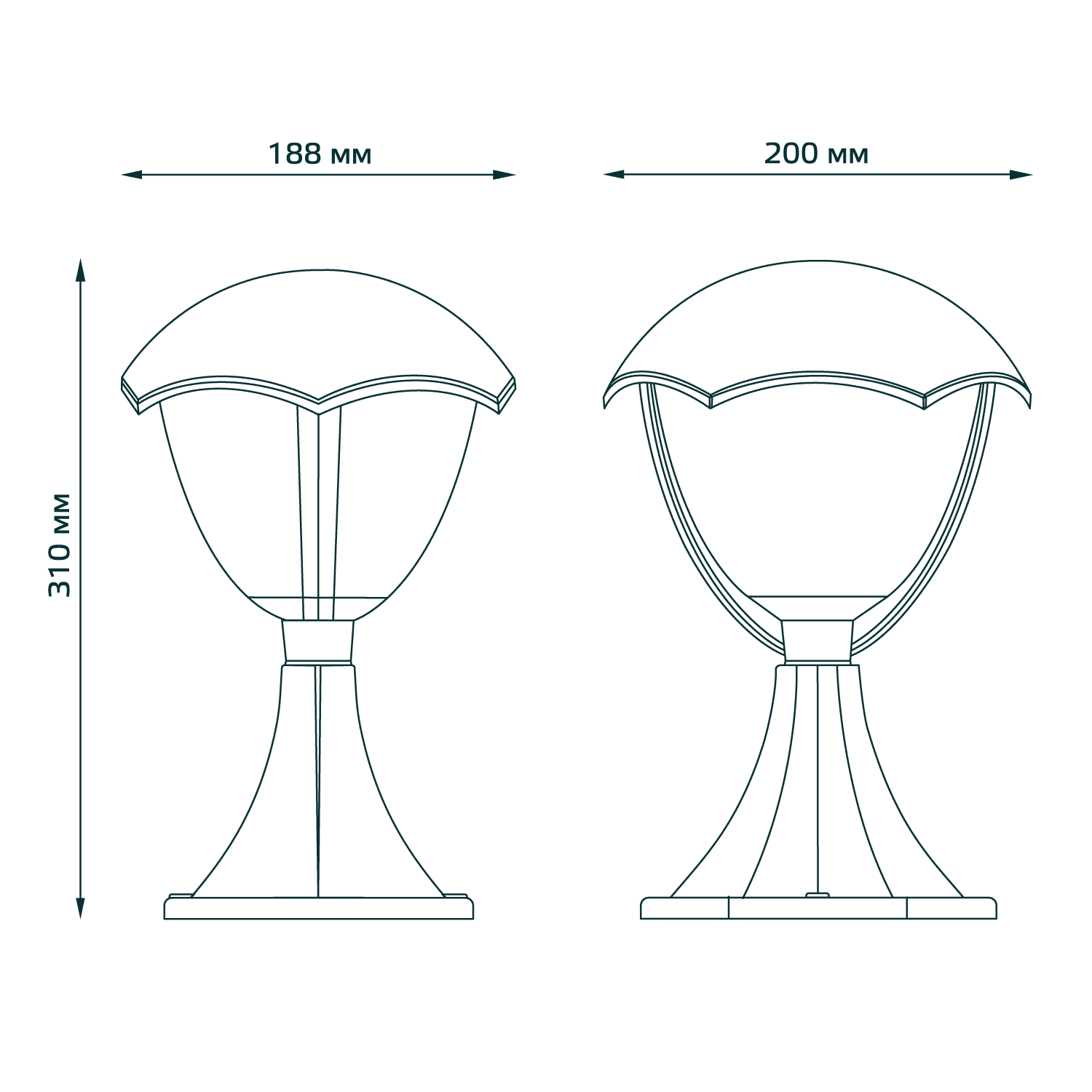 Gauss Светильник садово-парковый Aura на постамент 200*200*310mm, 170-240V / 50Hz, 1xE27, Max.60W, IP: 54, GD029 — миниатюра 3