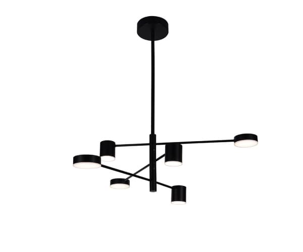 Kink Light 07650-6D,19(3000K) Люстра диммируемая Мекли черный d90 h81 Led 3*12W+3*16W — миниатюра 2