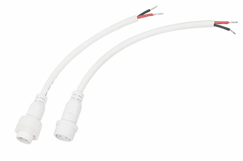 Соединительный кабель (2pin) герметичный (IP67) 2х1,0мм² белый Rexant 11-9820 — миниатюра 1