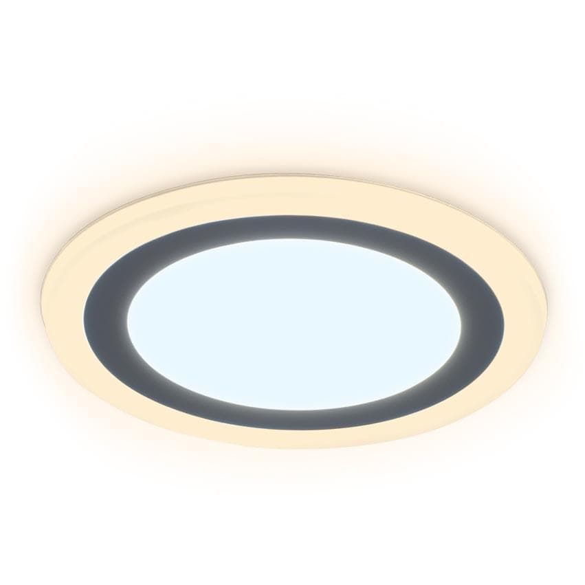 Ambrella Встраиваемый cветодиодный светильник с подсветкой DCR370 3W+3W 6400K/3000K 85-265V D105*28 — миниатюра 1