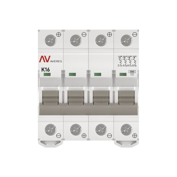 EKF Выключатель автоматический AV-10 DC 4P 16A (K) 10kA AVERES — миниатюра 3