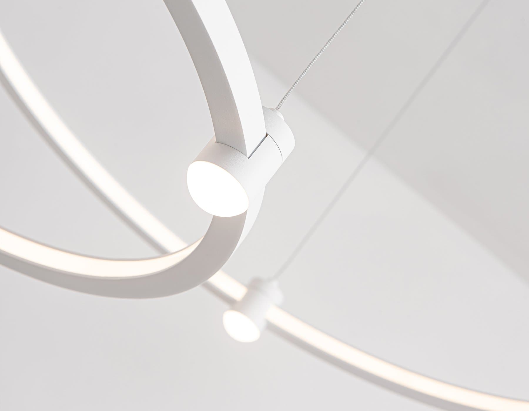 Ambrella Светильник подвесной светодиодный FL5533/3+9 WH белый 90W 3000K/4200K/6400K D800/600/400*1300 (без ПДУ) — миниатюра 6