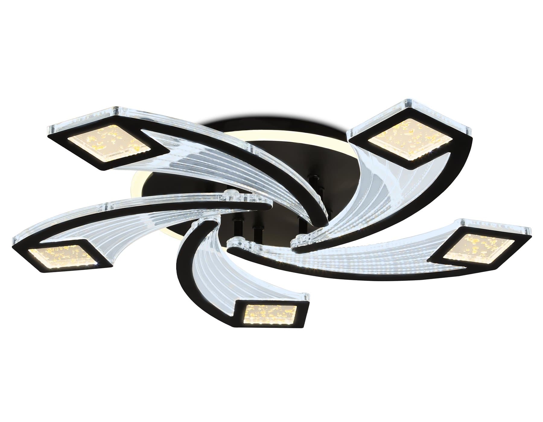 Ambrella Светильник потолочный светодиодный с пультом FA4478/5 BK черный 90W 3000K+6400K/4200K/6400K+3000K D620*75 (ПДУ ИК)