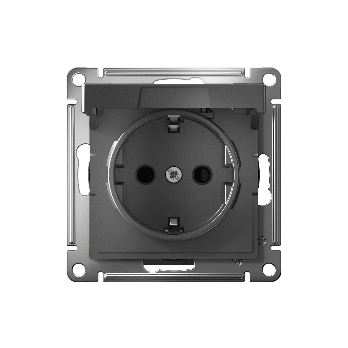 Systeme Electric AtlasDesign Сталь Розетка с заземл. со шторк. с крышкой, 16А,IP20,мех., быстрозажим. клем. — миниатюра 5
