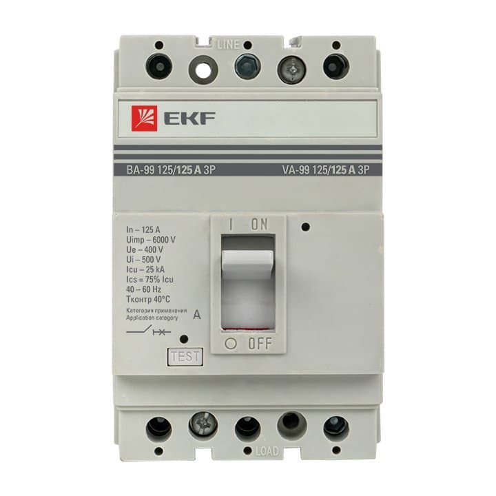EKF PROxima Автоматический выключатель ВА-99 125/125А 3P 25кА mccb99-125-125 — миниатюра 4
