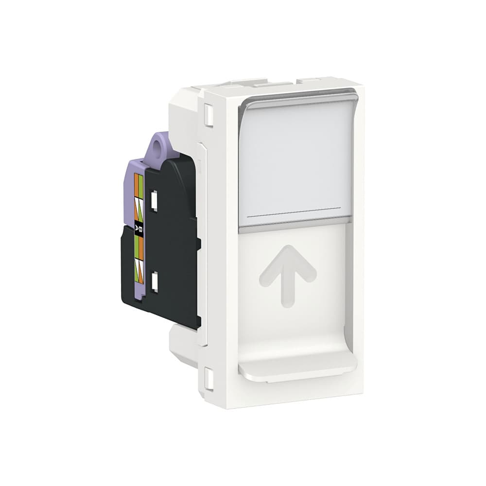 SE Unica Modular Бел Розетка компьютерная, RJ45, одиночная кат. 6 STP, 1 модуль NU341618