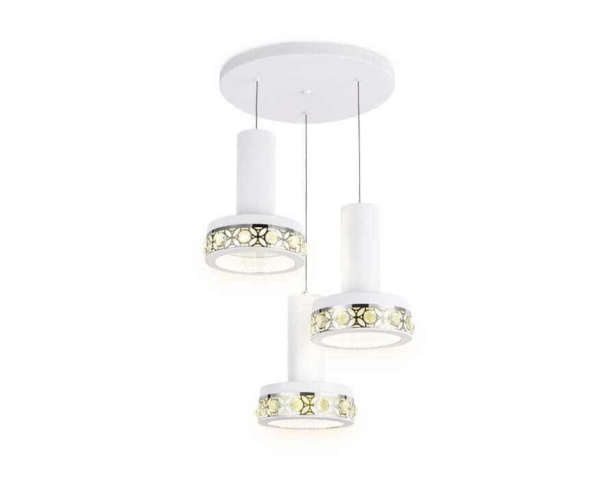 Ambrella Подвесной светодиодный светильник FA9492/3 WH/CH белый/хром 54W 4200K D460*790 (без ПДУ) — миниатюра 3