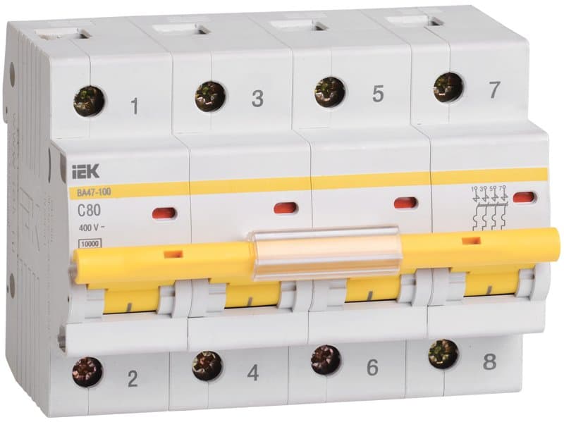 IEK KARAT Авт.выкл. ВА 47-100 4Р 35А 10 кА С MVA40-4-035-C