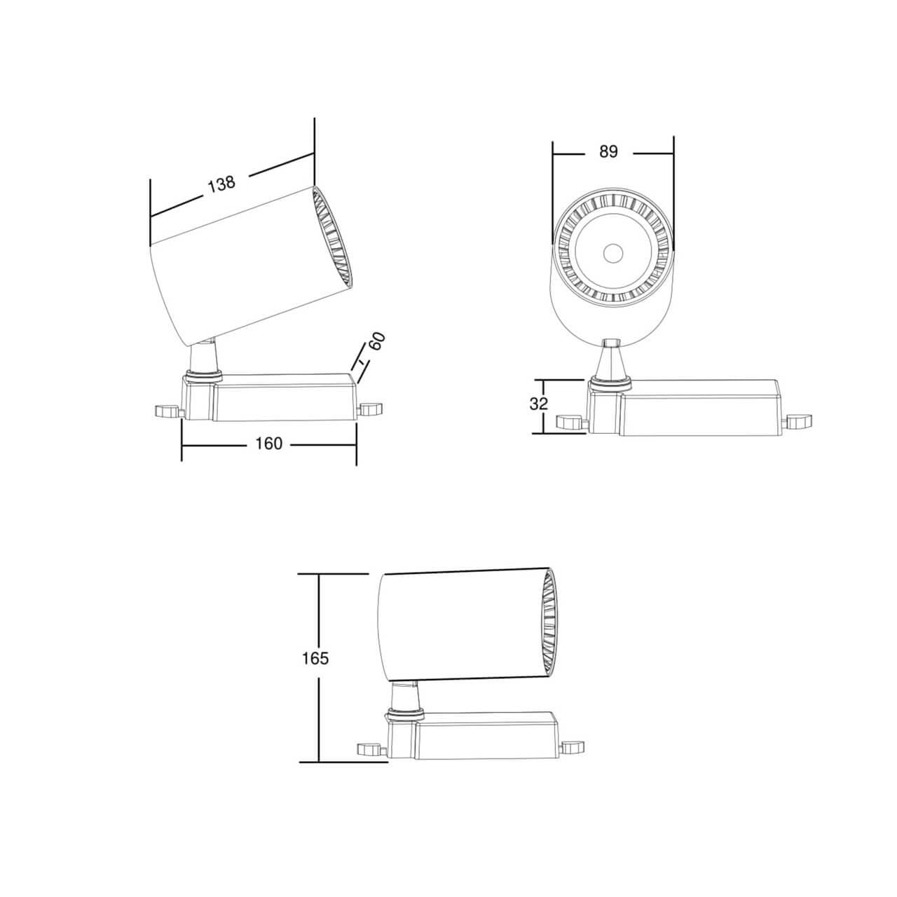 Maytoni 3 phase track system Черный Светильник трековый TR029-3-20W3K-B — миниатюра 7