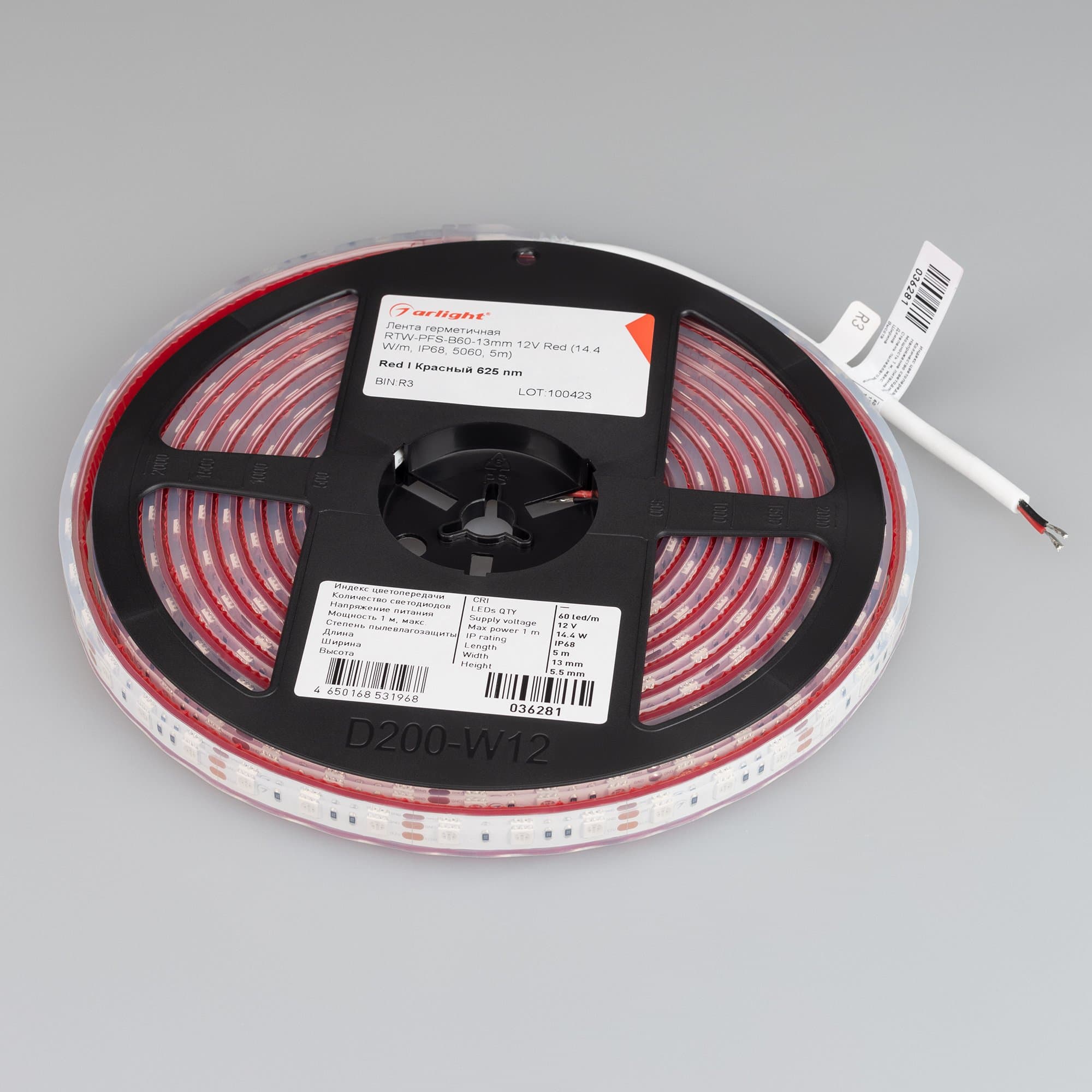 Arlight Лента герметичная RTW-PFS-B60-13mm 12V Red (14.4 W/m, IP68, 5060, 5m) ( 14.4 Вт/м, IP68) 036281 — миниатюра 4