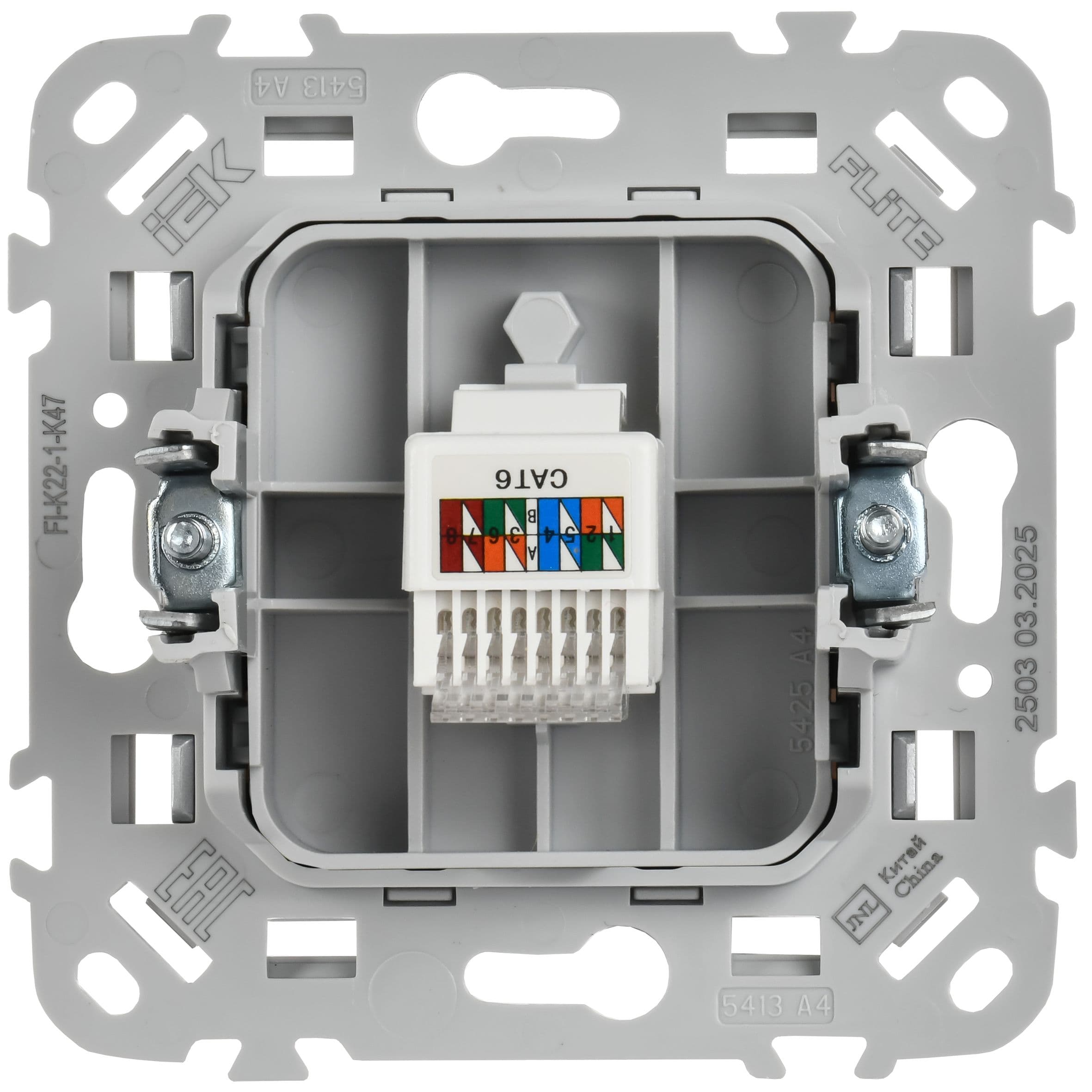 IEK FLITE Алюминий Розетка компьютерная RJ45 категория 6 UTP — миниатюра 3