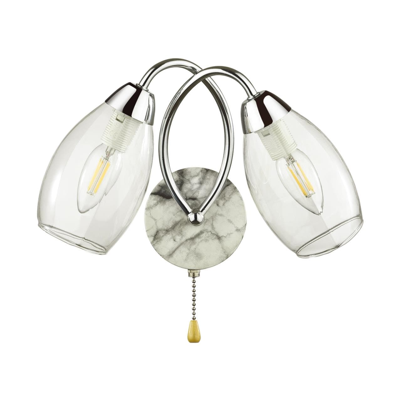 Lumion 5207/2W COMFI хром Бра с выключателем E14 2*40W 220V ROMEO