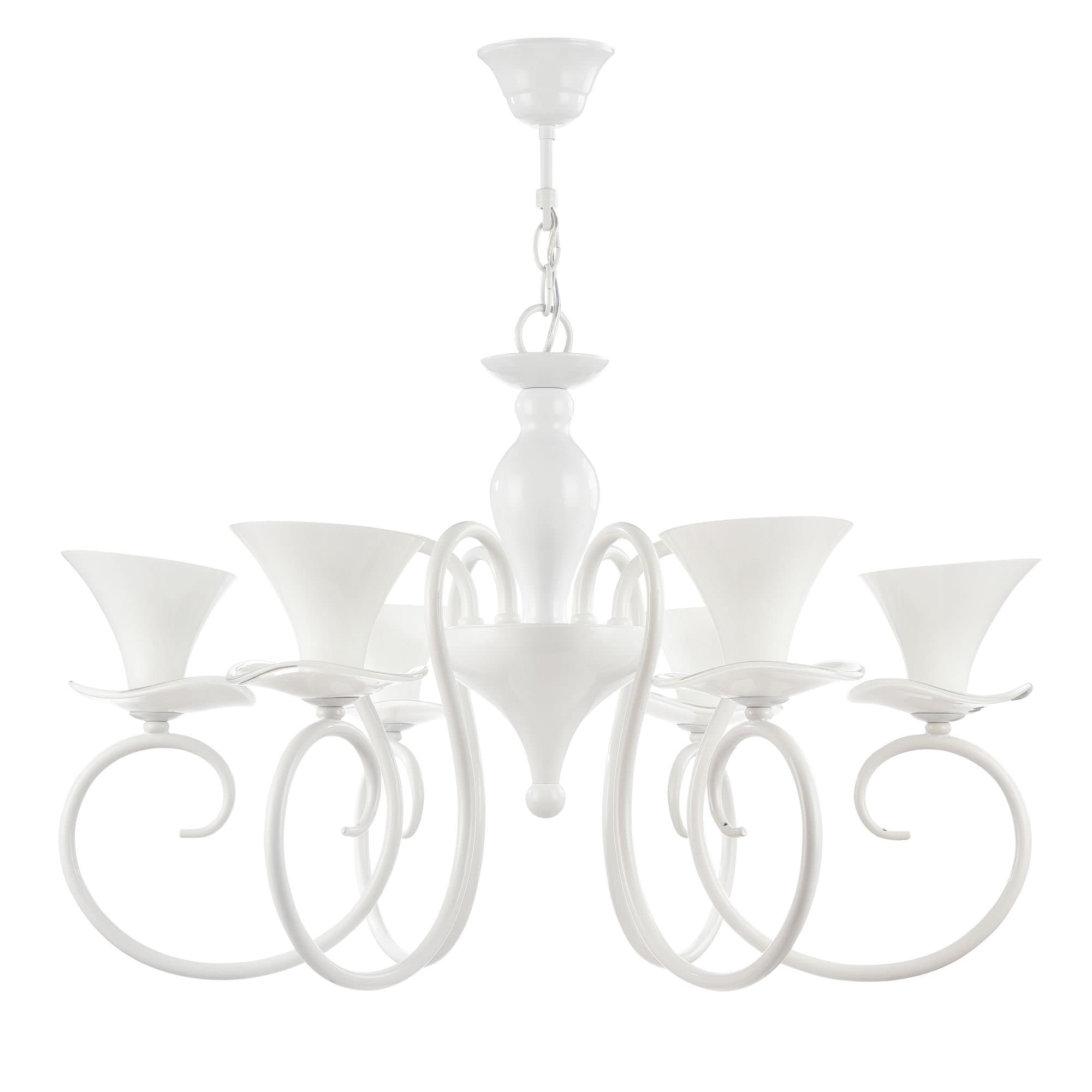 Freya Classic Fabre Жемчужный белый Люстра E14 40W FR2001-PL-06-W — миниатюра 2
