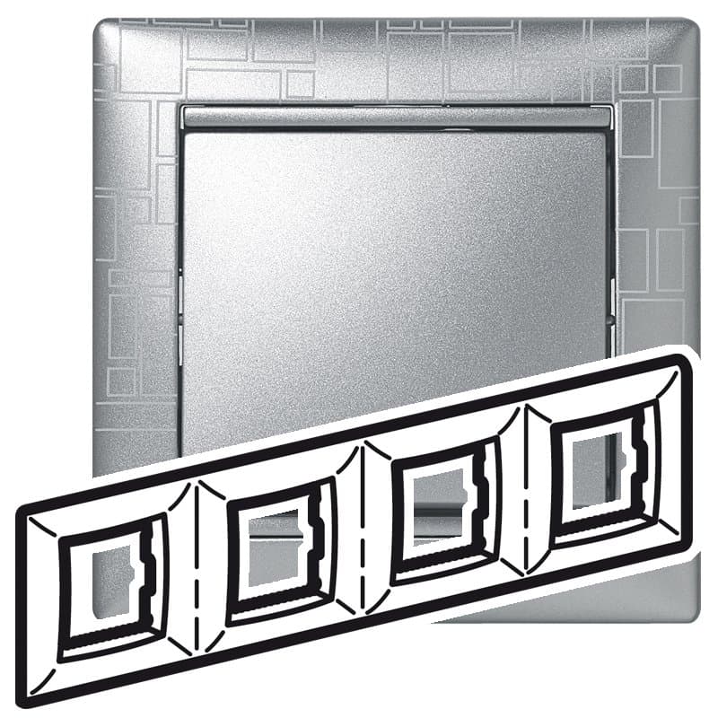 Legrand Valena Алюминий модерн Рамка 4-ая гориз 770344