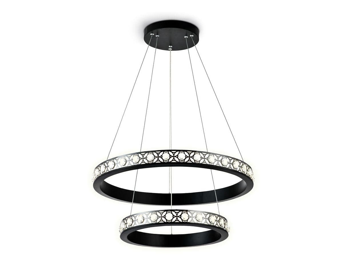 Ambrella Подвесной светодиодный светильник с пультом FA171/2 BK/DCH черный/черный хром 86W D600*800 (ПДУ РАДИО 2.4G) — миниатюра 2