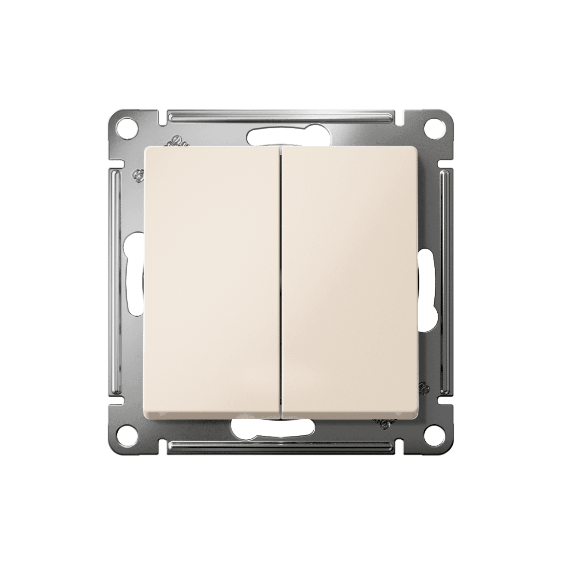 Systeme Electric AtlasDesign Бежевый Выключатель 2-клавишный, сх.5, 10АХ, мех., быстрозажим. клем. — миниатюра 4