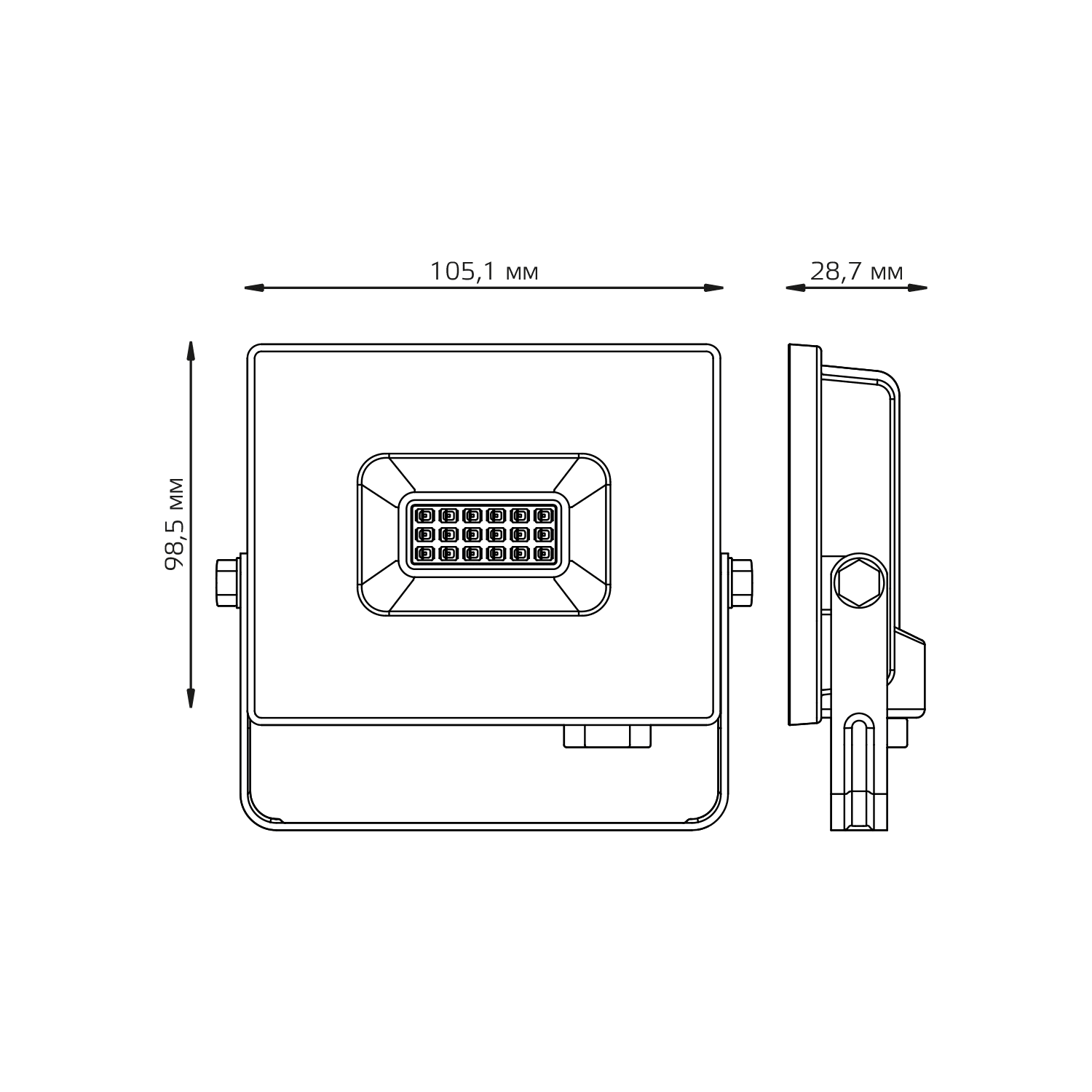 Gauss Прожектор Elementary 10W 650lm зеленого свечения 175-265V IP65 черный LED 613100610 — миниатюра 6
