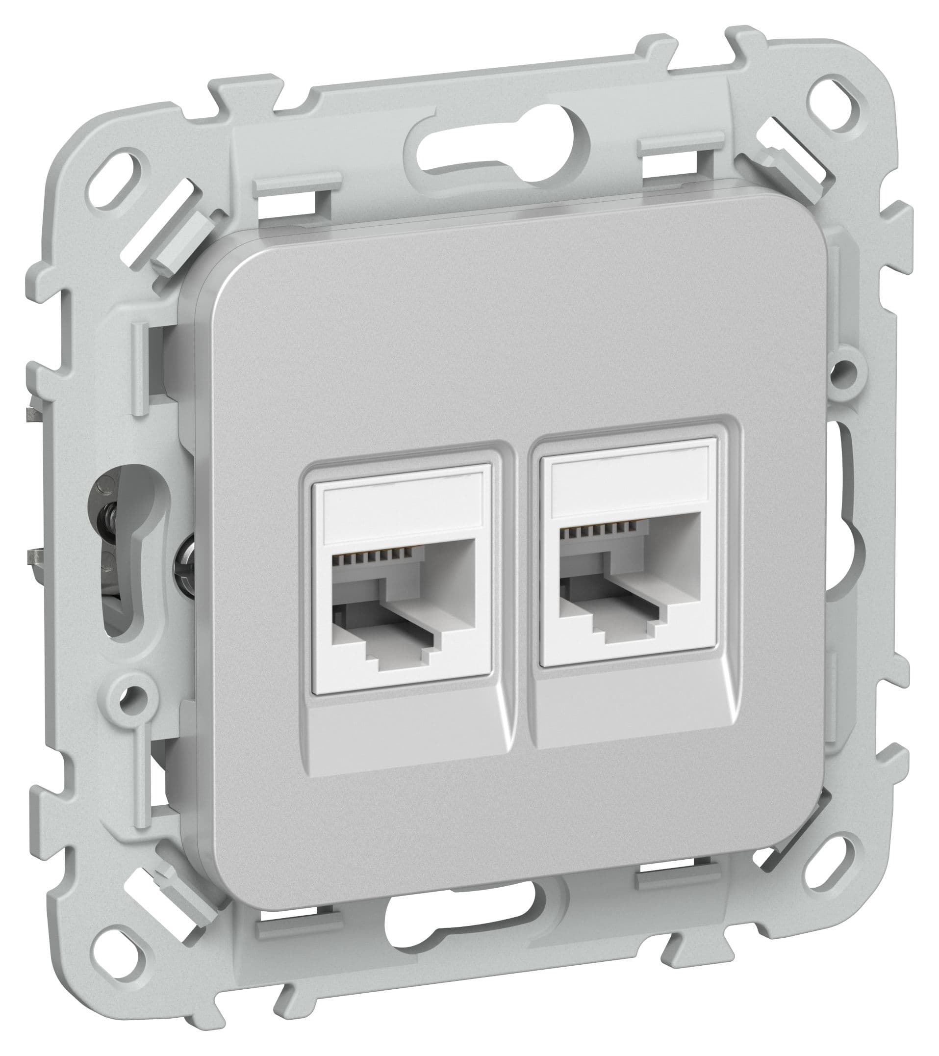 IEK FLITE Алюминий Розетка 2-местная компьютерная RJ45 категория 5Е UTP