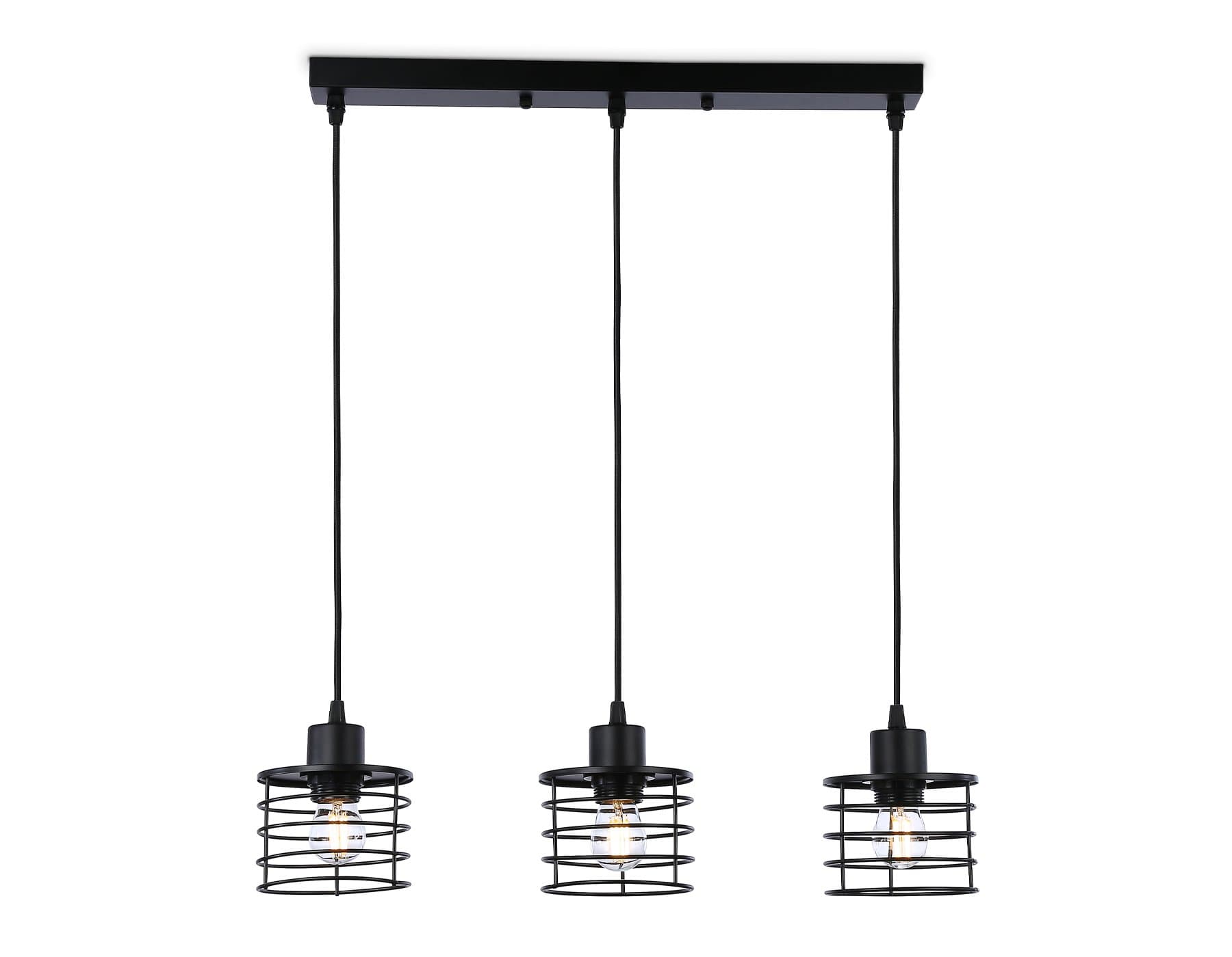 Ambrella Подвесной светильник в стиле лофт TR8075/3 BK черный E27*3 max 40W 582*120*1040 — миниатюра 1