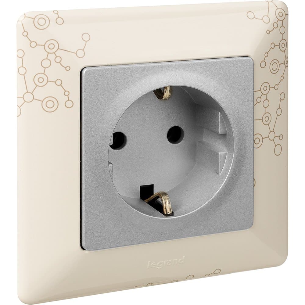 Legrand Valena LIFE DIY Алюм Розетка 1-ая с/з, безвинт.зажим 753621 — миниатюра 9