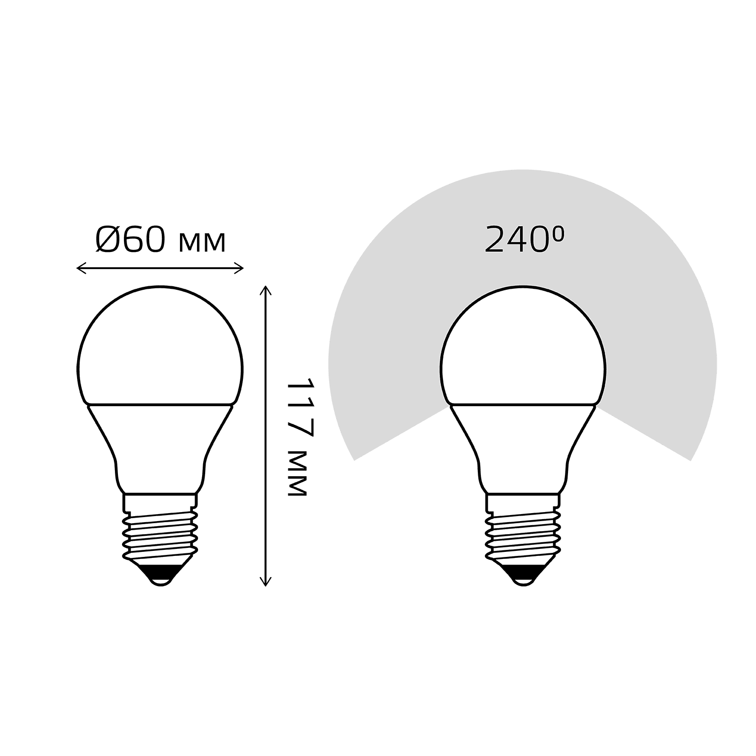 Gauss Лампа A60 12W 1140lm 3000K Е27 шаг. диммирование LED 102502112-S — миниатюра 7