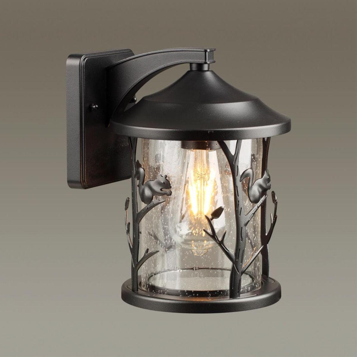 Odeon Light 4963/1W NATURE ODL22 579 черный/стекло Ландшафтный настен.светильник E27 1*60W IP44 CUITA — миниатюра 4