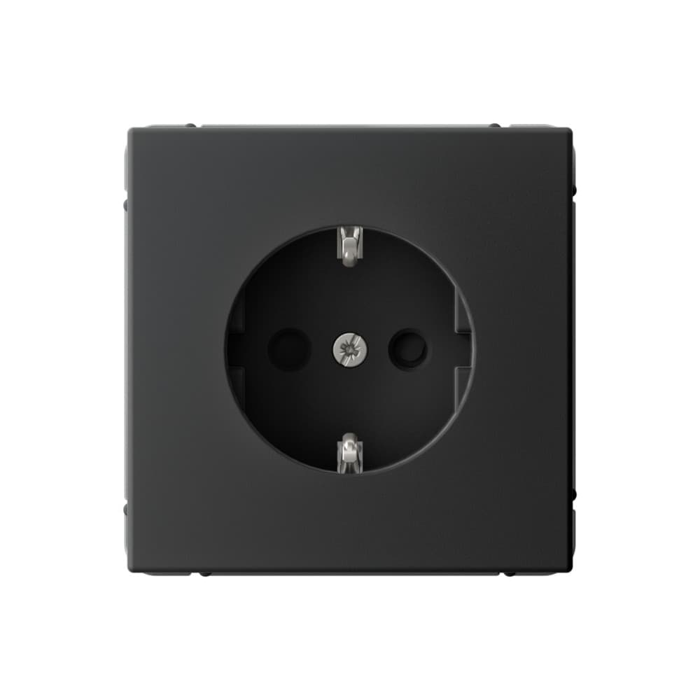 Systeme Electric ArtGallery Карбон Розетка с заземлением со шторками, 16А, механизм