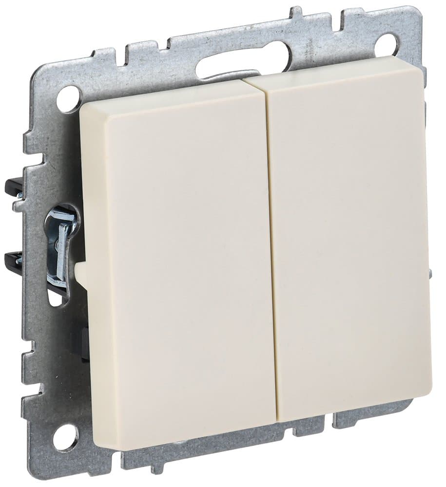 IEK BRITE BASE Бежевый Выключ. 2-к 10А ВС10-2-0-БрКр