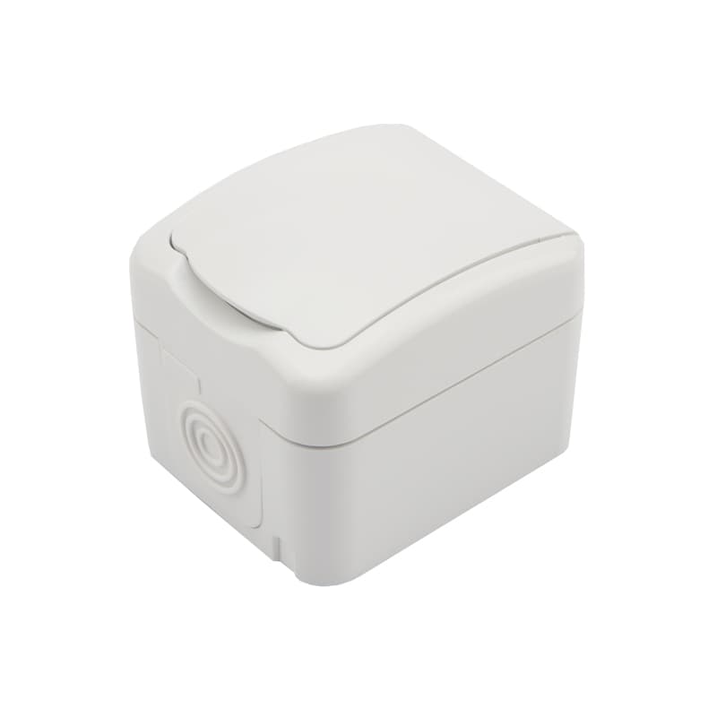 Kranz Розетка одноместная Mini OG IP54, с заземлением, о/у, белая KR-78-0604