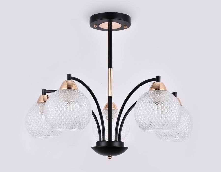 Ambrella Подвесная люстра TR9011/5 BK/TI черный/прозрачный E27 max 40W D620*500 — миниатюра 3
