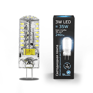 Gauss Лампа GY6.35 AC150-265V 3W 240lm 4100K силикон LED 107719203 — миниатюра 1