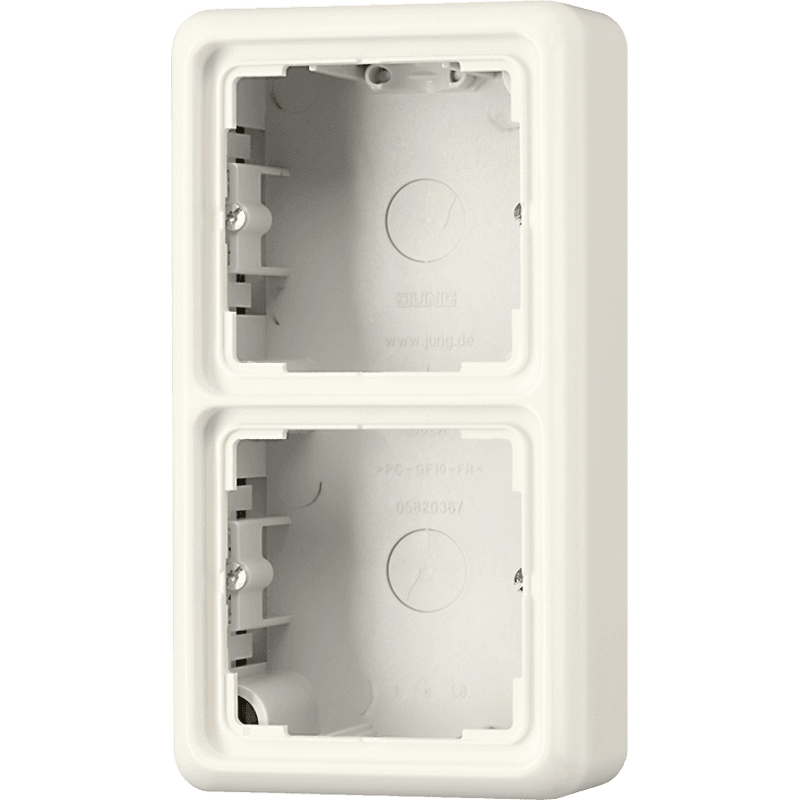 JUNG CD 500/CD plus Бежевая Коробка для накладного монтажа 2-ая с рамкой CD582AW