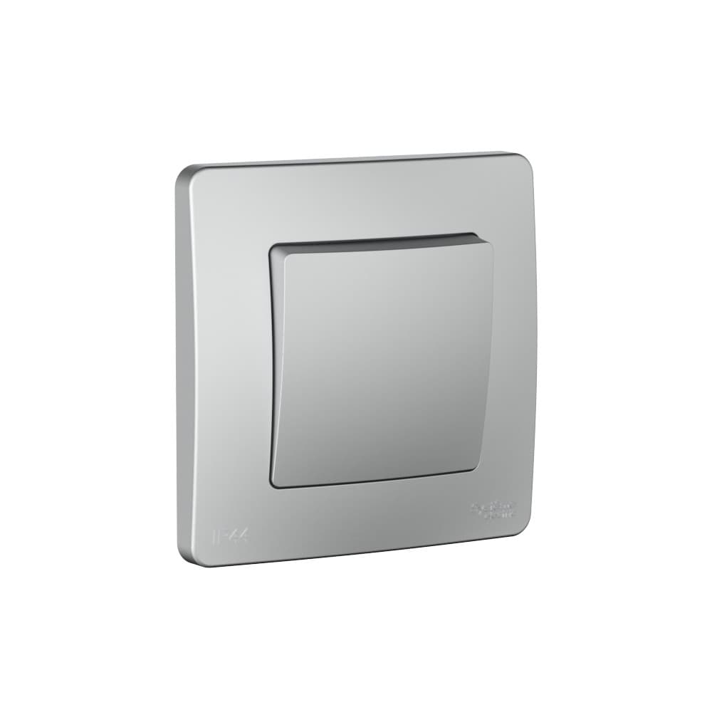 Systeme Electric Blanca внутр Алюминий Переключатель 1-клавишный IP44, 10A, 250В