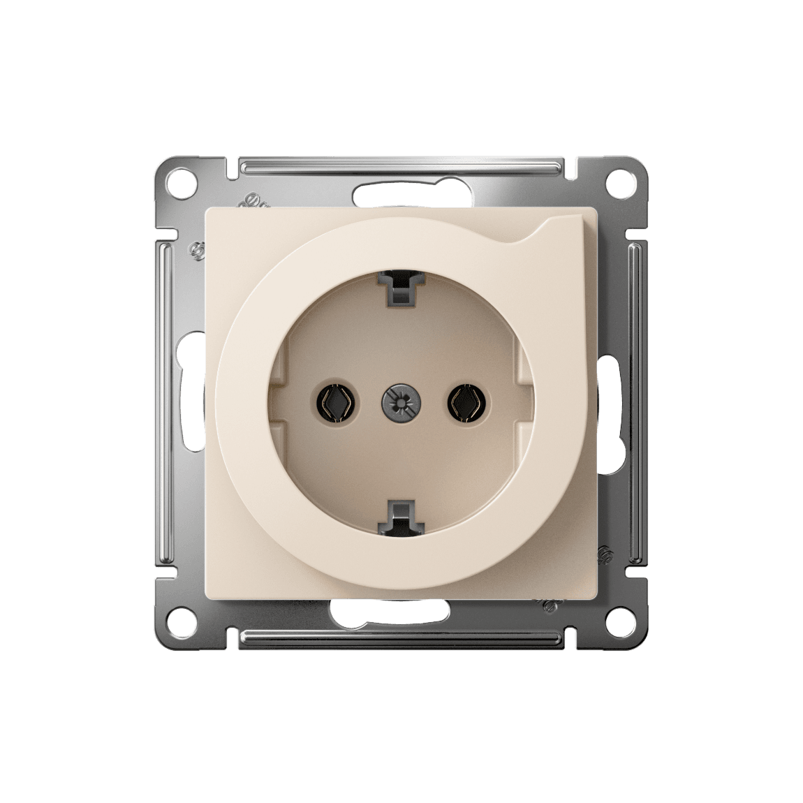 Systeme Electric AtlasDesign Бежевый Розетка с заземлением со шторками с выталк., 16А,мех., быстрозажим. клем. — миниатюра 5