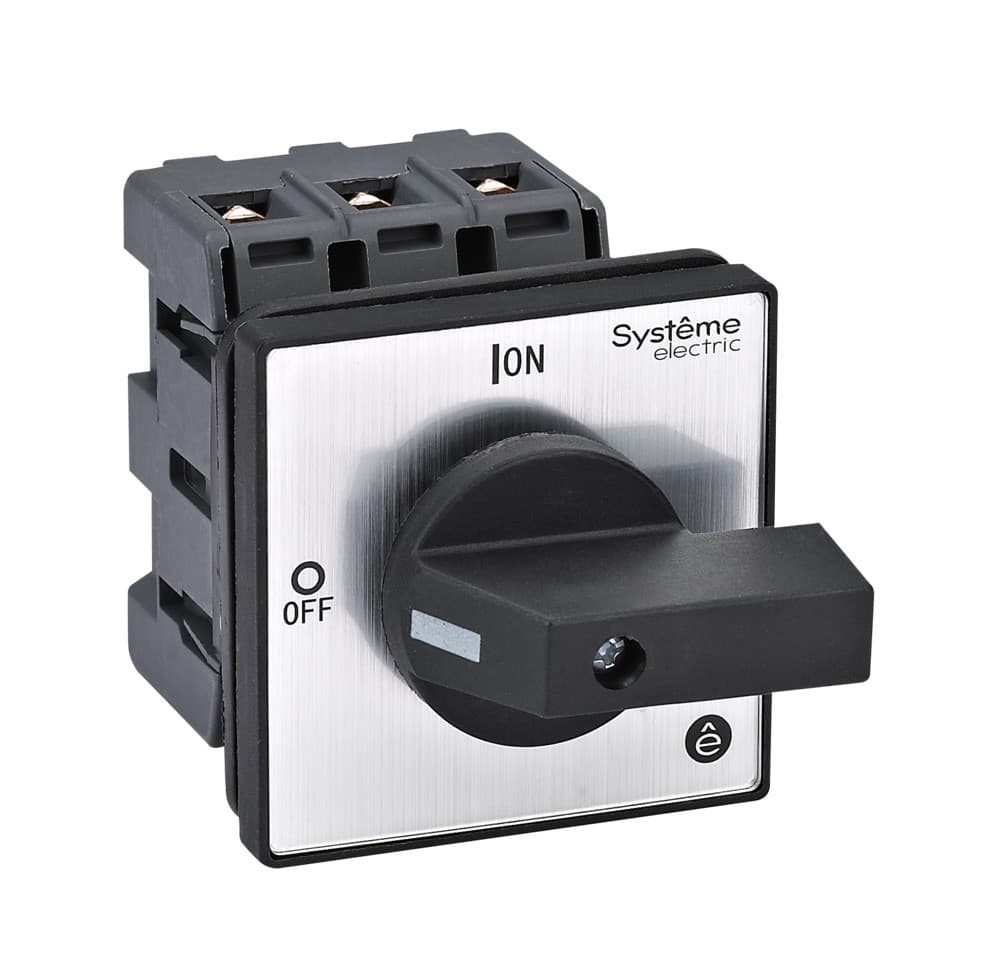 Systeme Electric Выключатель-разъединитель 3P 63A IP20 с чёрной рукояткой на дверцу 4 винтами