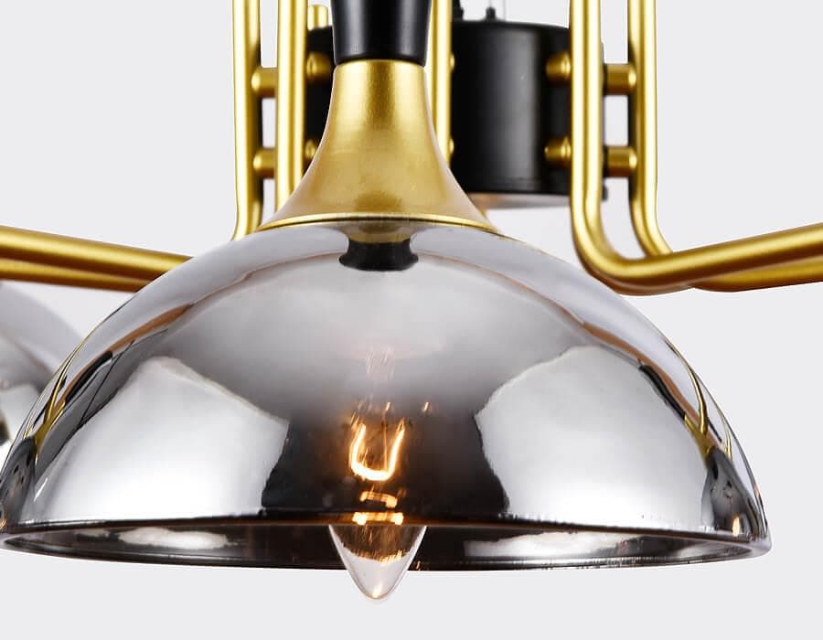 Ambrella Подвесная люстра TR9082/5 BK/GD/SM черный/золото/дымчатый E27/5 max 40W D750*750 — миниатюра 2