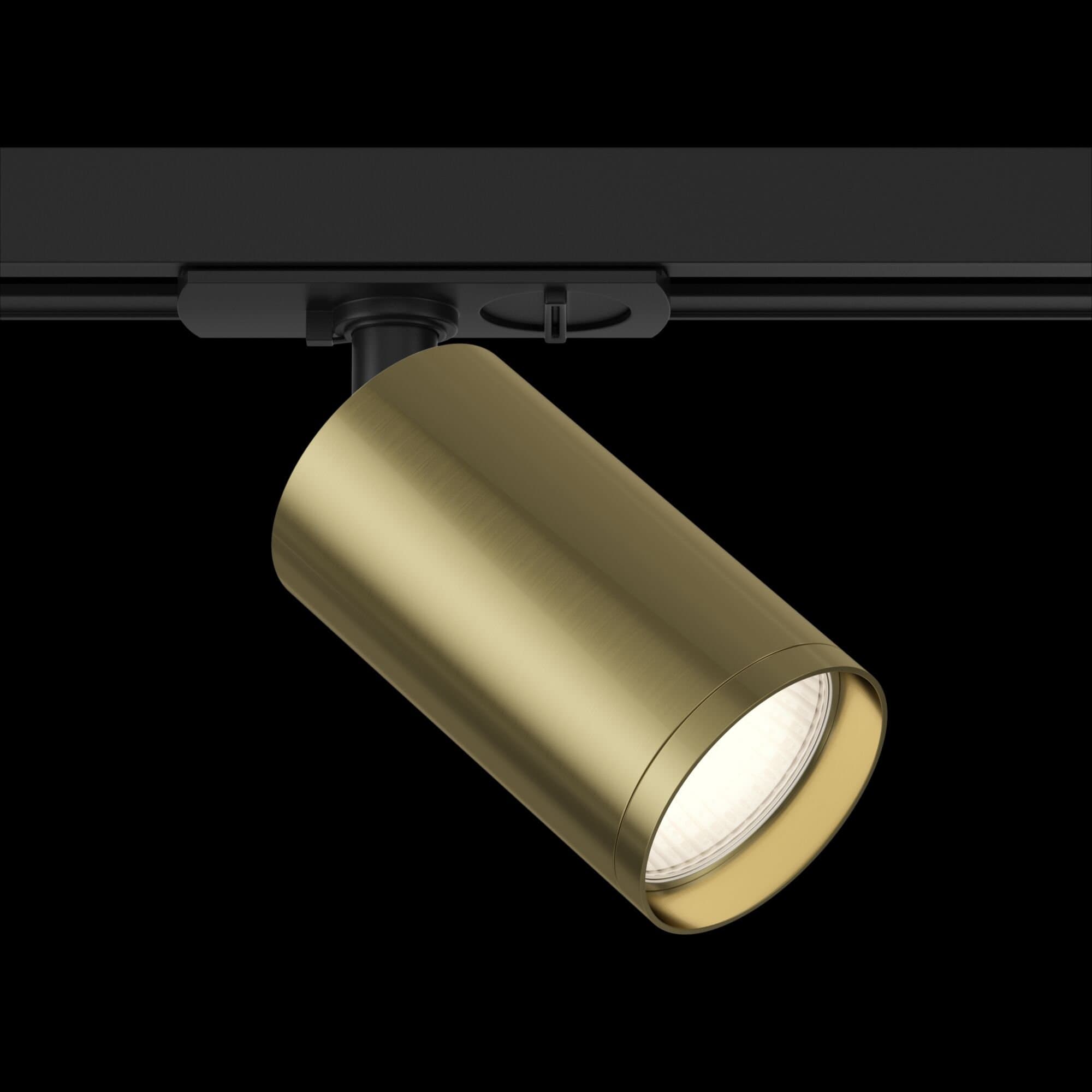 Maytoni Single phase track system Черный и Латунь Светильник трековый (Набор) ( TR020-01B+TRA020-01BS) TR020-1-GU10-BBS — миниатюра 3