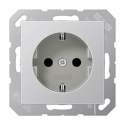 JUNG Алюминий Штепсельная розетка Schuko 16A 250V A1521AL