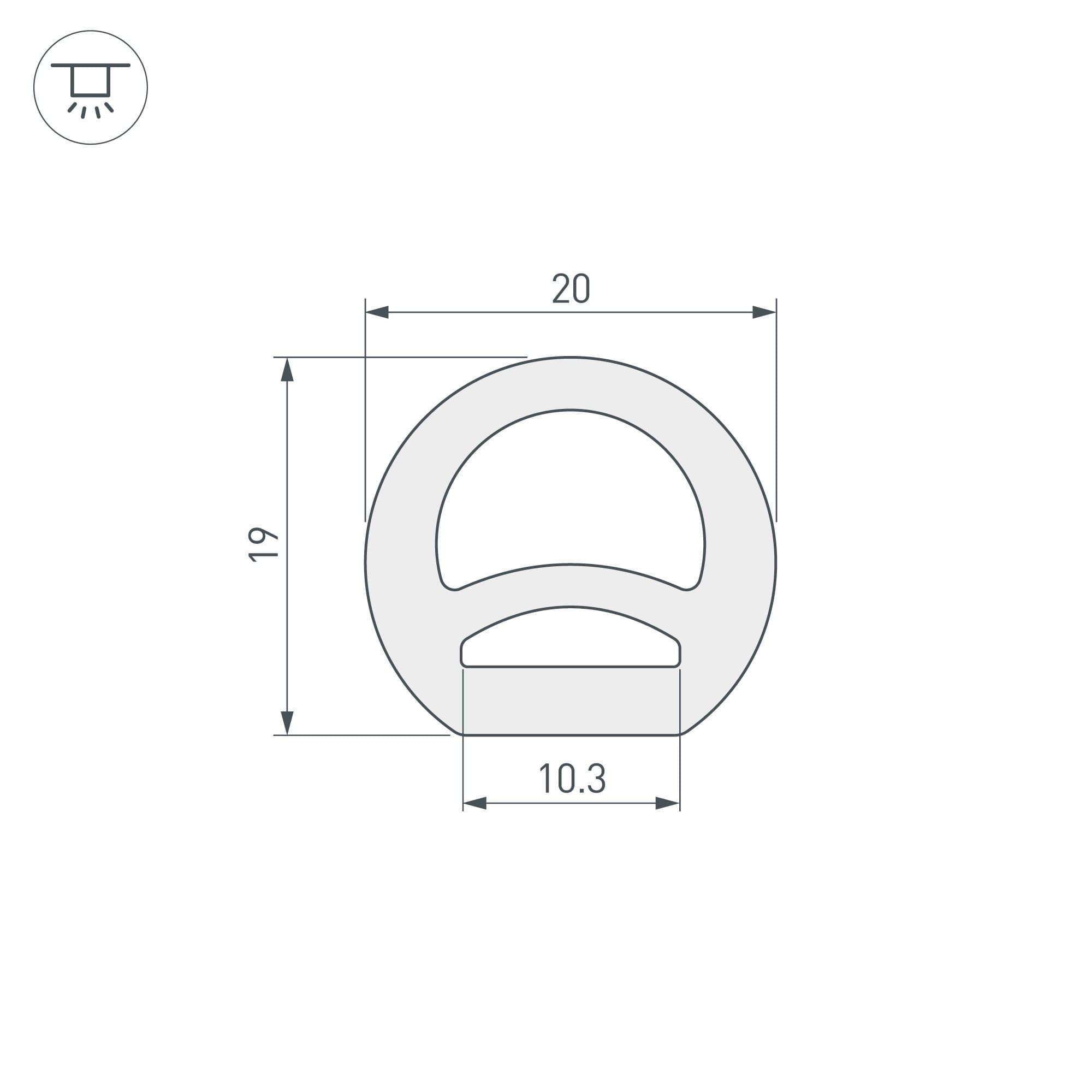 Arlight Силиконовый профиль WPH-FLEX-D20-TOP-S10-5m WHITE (Силикон) 040272 — миниатюра 2