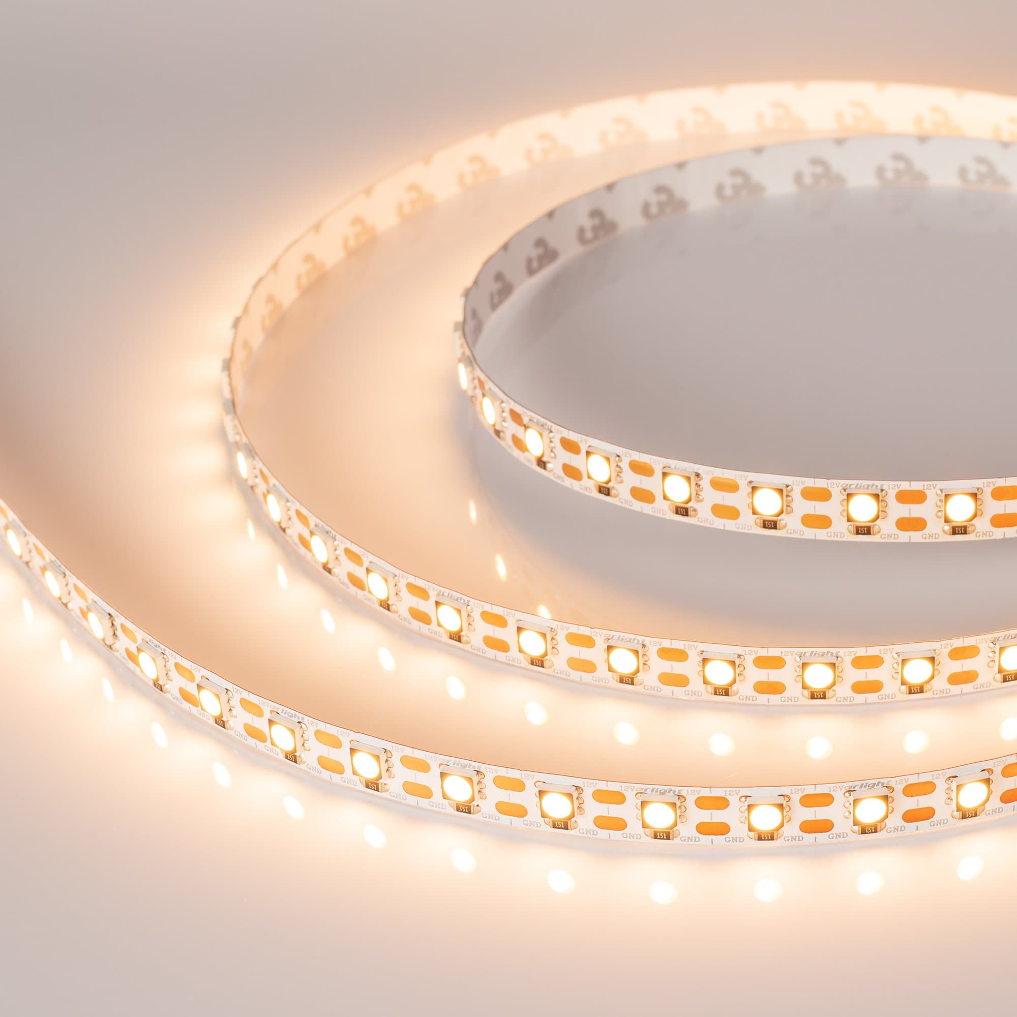 Arlight Светодиодная лента RT 2-5000 12V Cx1 Warm3000 2x (5060, 360 LED, CRI98) (16.8 Вт/м, IP20) 021473(1) — миниатюра 3